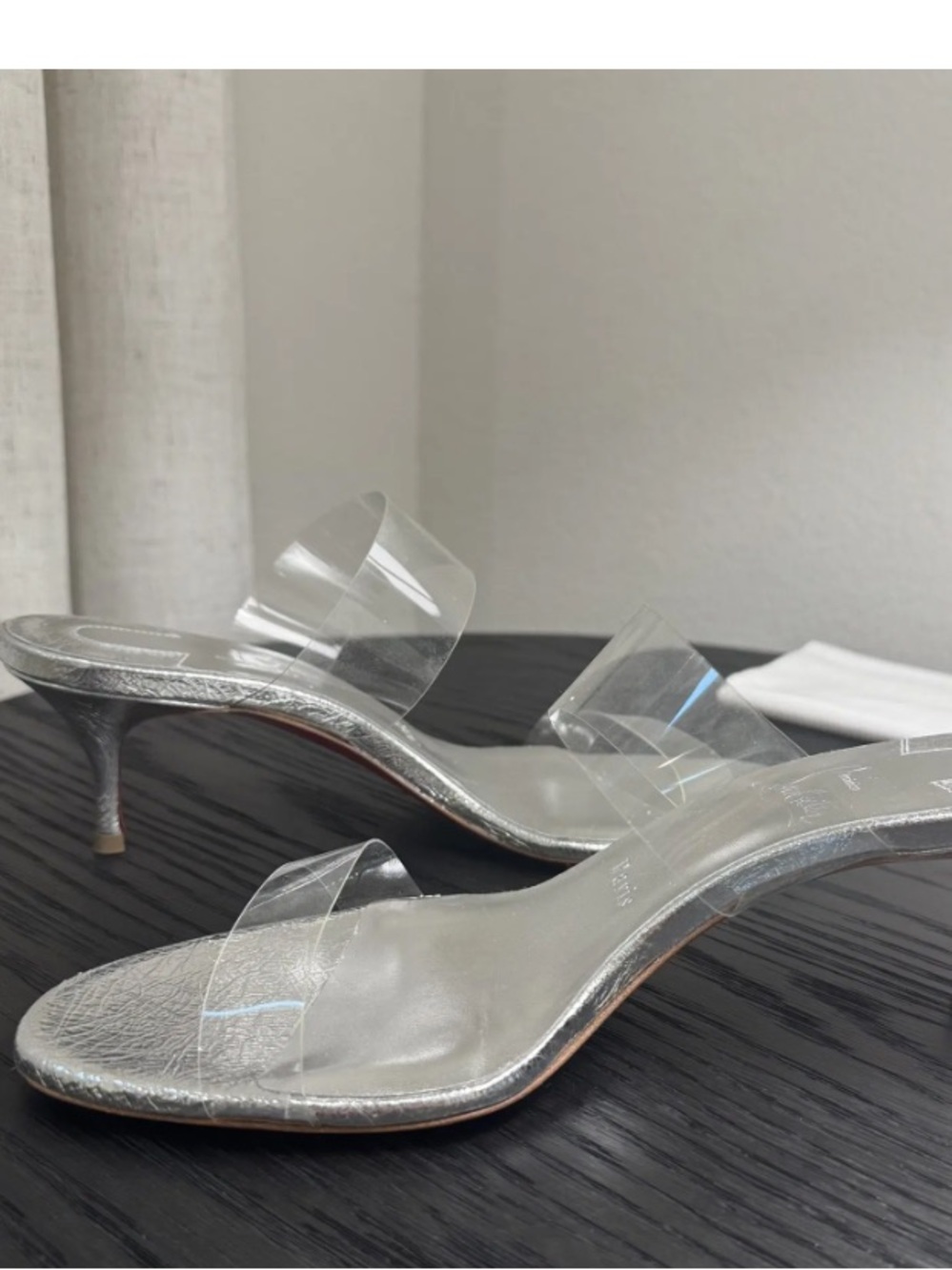 CHRISTIAN LOUBOUTIN Just Nothing Clear Slide Sandals NEW - Picture 3 of 11